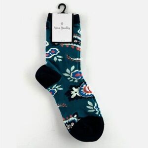 NWT Vera Bradley Womens Crew Sock Haymarket Paisley Jewel Pattern Shoe Size 5-10